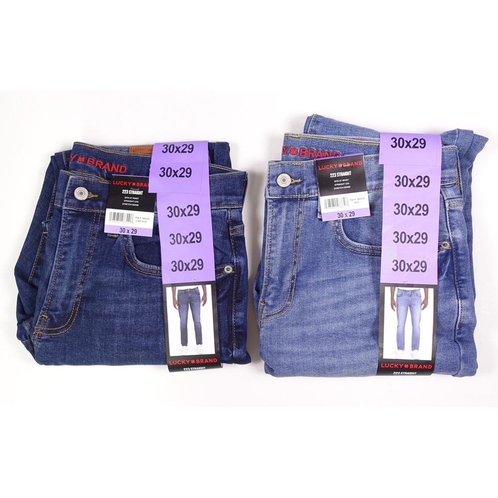 Lucky Brand 223 Straight Leg Stretch Denim Jeans Lot of 2 Blue 30x29 NEW